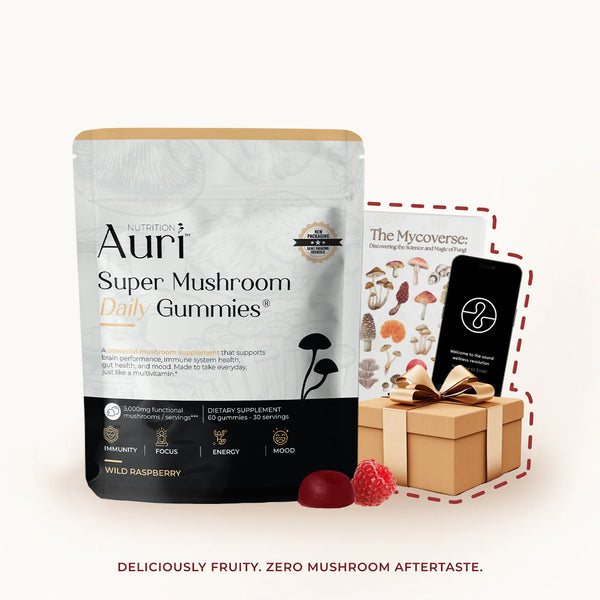 Auri Super Mushroom Daily Gummies - 12 species mushroom supplement in gummy format