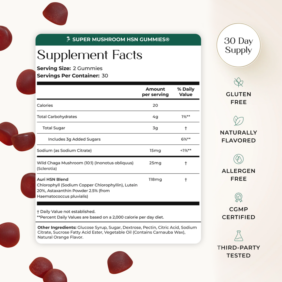 Super Mushroom HSN Gummies (Hair. Skin. Nails)®