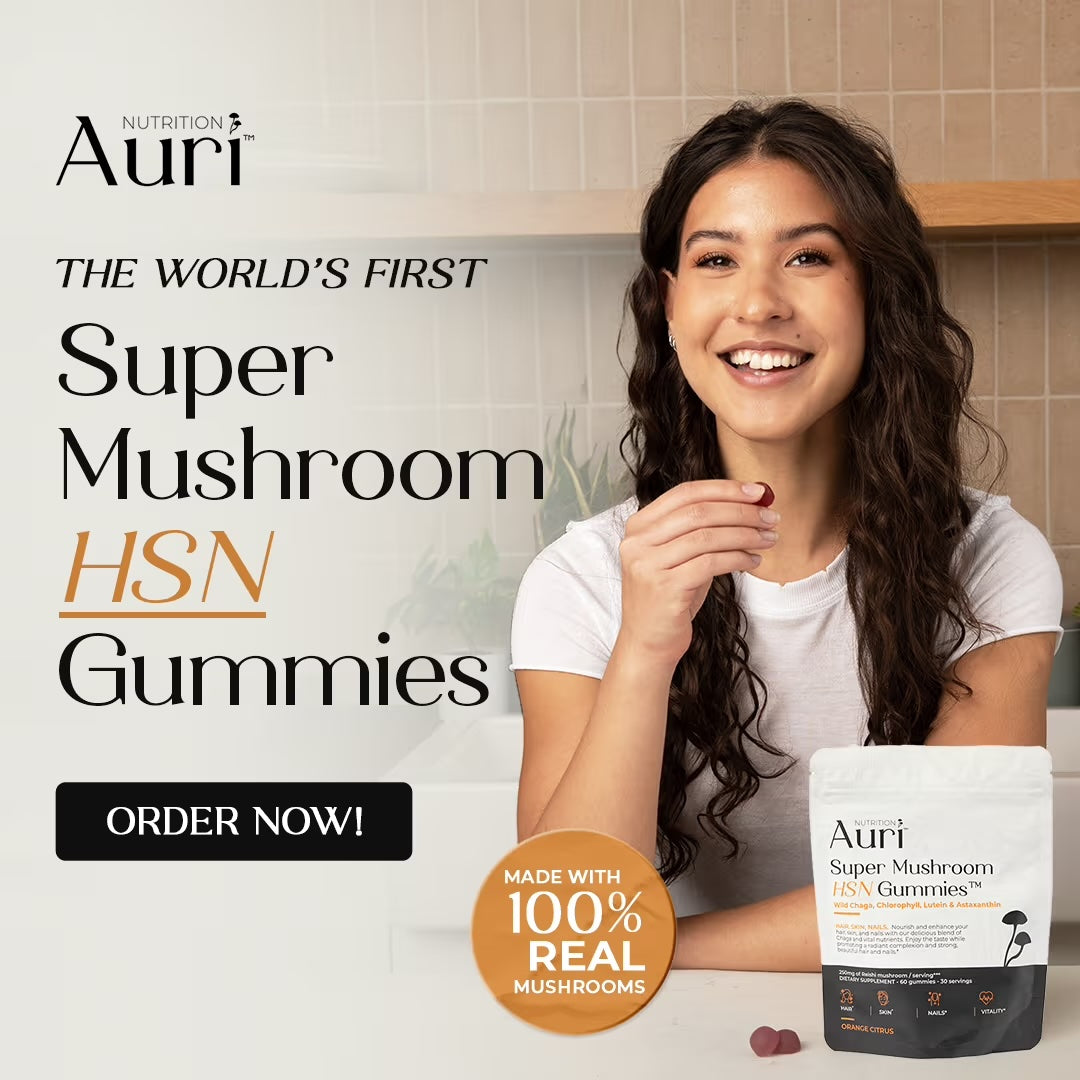 Super Mushroom HSN Gummies (Hair. Skin. Nails) Auri Nutrition